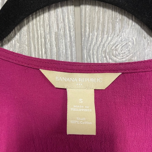 Magenta Banana Republic Factory 3/4 Sleeve Blouse EUS Size S - Picture 4 of 4